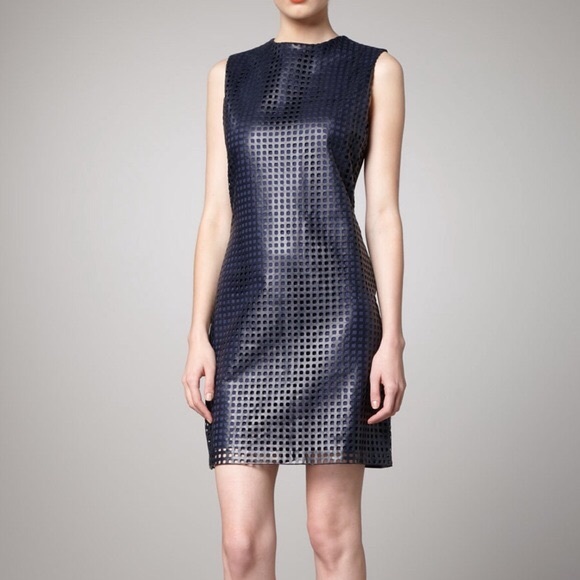 RAOUL perforated Genuine Leather white shift dress - Picture 8 of 8